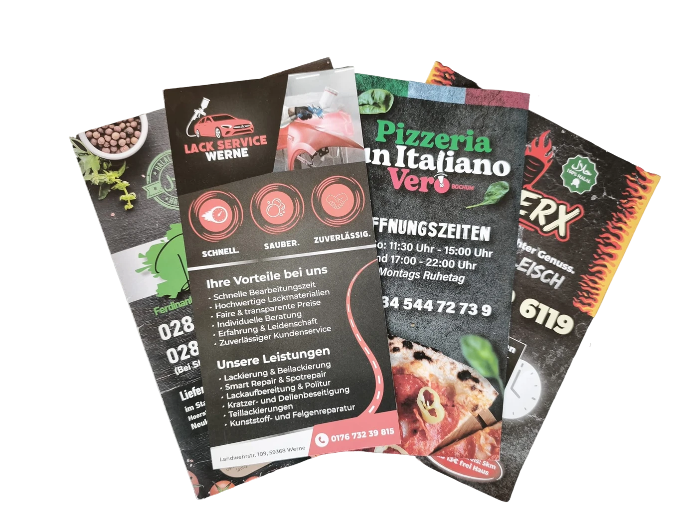 Flyer für Gastronomie und Unternehmen