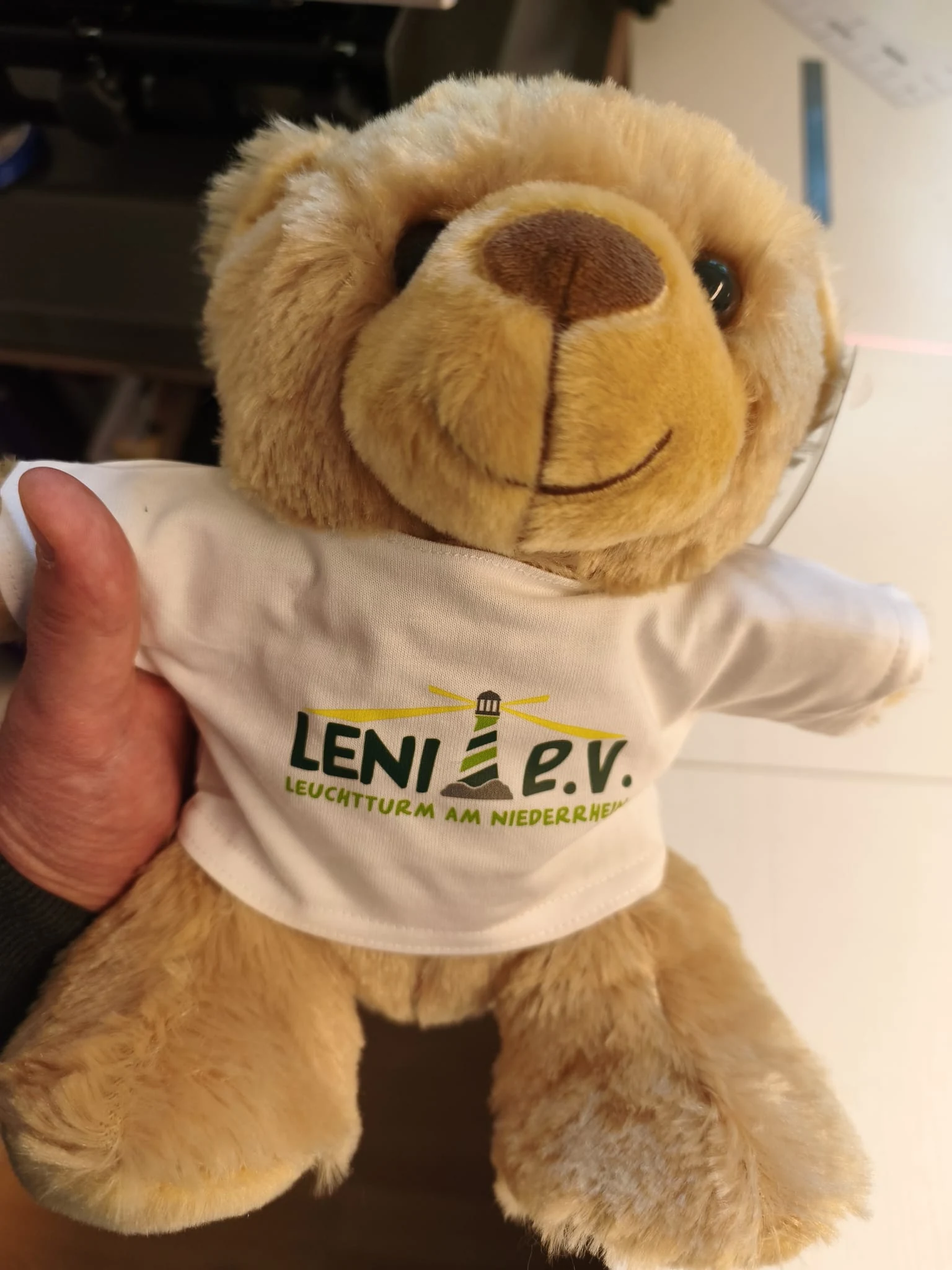 Teddy mit bedrucktem Vereinsshirt – LENI e.V.